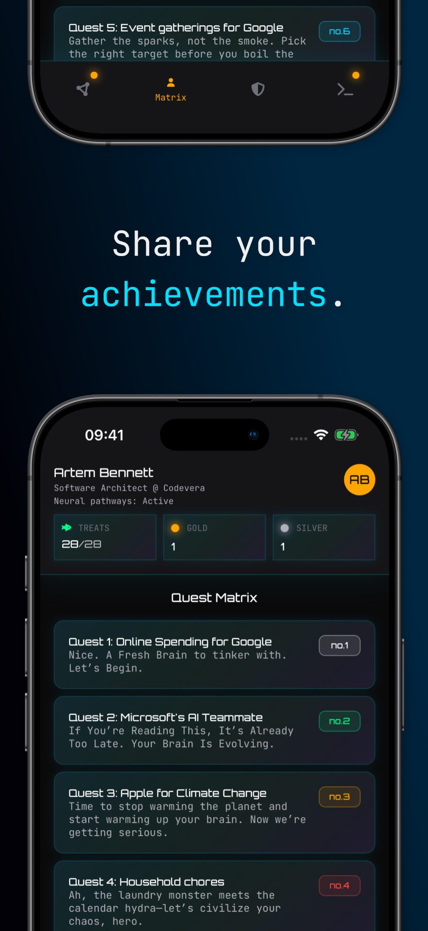 MOATCRAFT™ Achievements - Share Progress